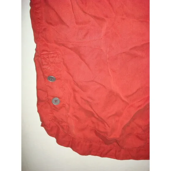 New Womens NWT PrAna M Talton Dress Pockets Patina Red Buttons Sleeveless Soft