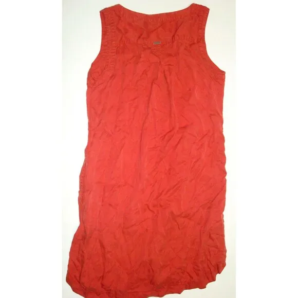 New Womens NWT PrAna M Talton Dress Pockets Patina Red Buttons Sleeveless Soft