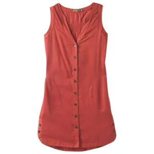 New Womens NWT PrAna M Talton Dress Pockets Patina Red Buttons Sleeveless Soft