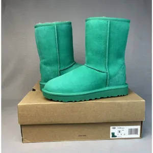 New Womens UGG Australia Boots Classic Short Green EDGR 1016223 Suede Sz 6 Boho