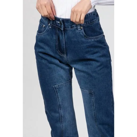 NEW WYNN HAMLYN panel denim jeans in indigo