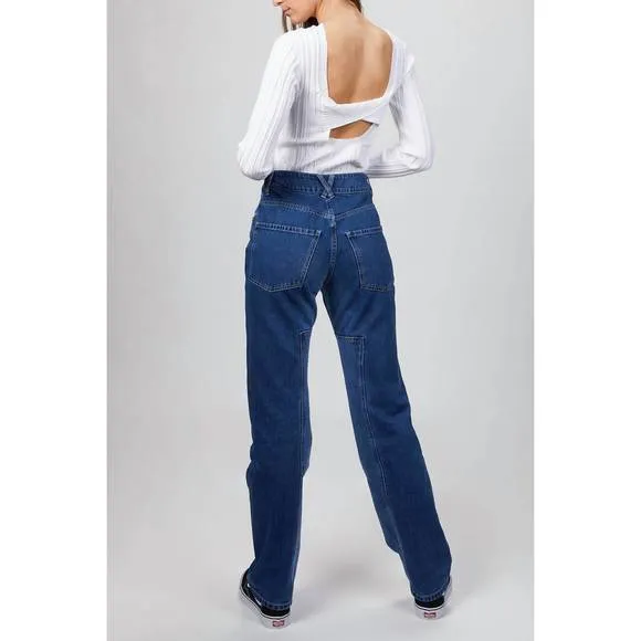 NEW WYNN HAMLYN panel denim jeans in indigo