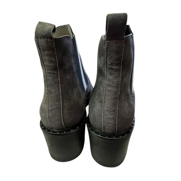 NEW Cecelia New York Gemma Slip On Gray Wedge Ankle Boots Booties 9.5