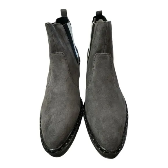 NEW Cecelia New York Gemma Slip On Gray Wedge Ankle Boots Booties 9.5