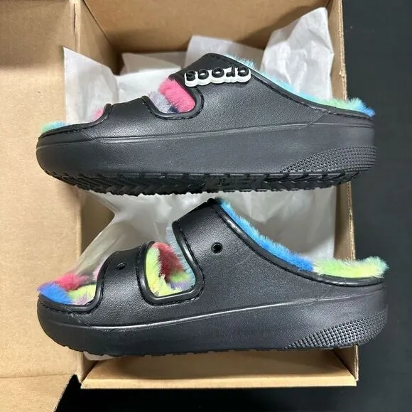 New Crocs Classic Cozzzy Spray Dye Sandals 5