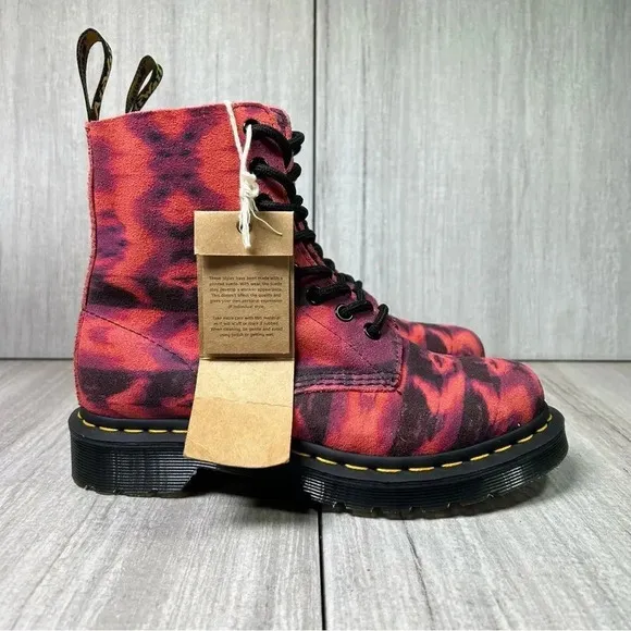 NEW Dr. Martens Docs 1460 Tie Dye Pink Suede Leather Combat Boots Women’s Size 5
