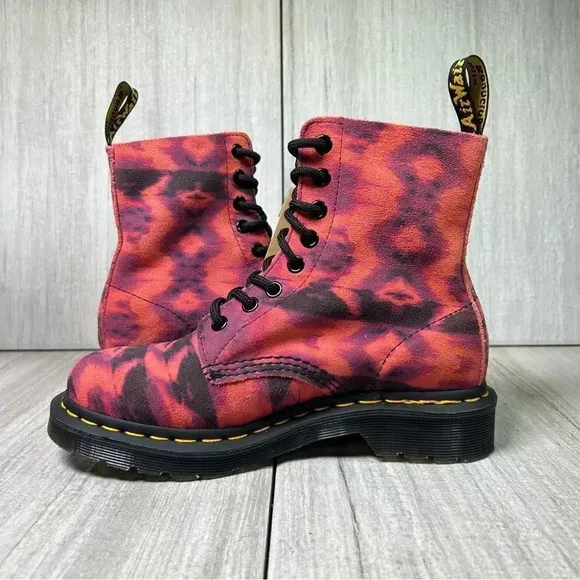 NEW Dr. Martens Docs 1460 Tie Dye Pink Suede Leather Combat Boots Women’s Size 5