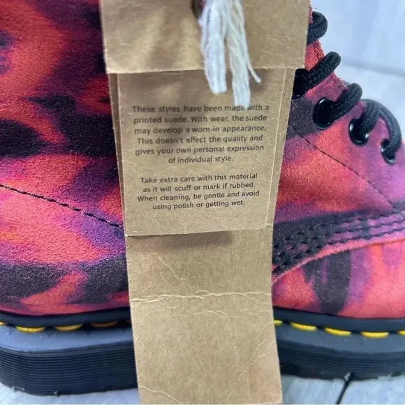 NEW Dr. Martens Docs 1460 Tie Dye Pink Suede Leather Combat Boots Women’s Size 5