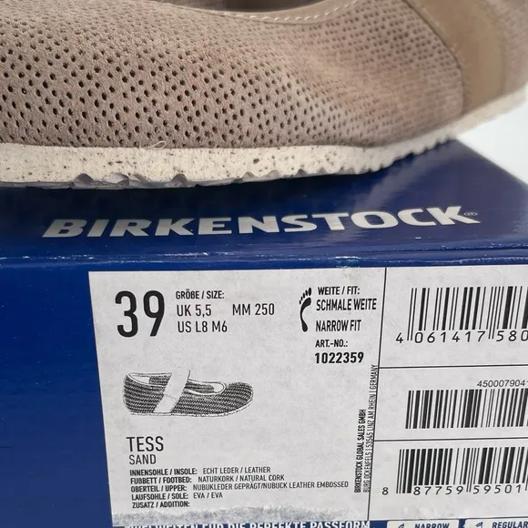 NIB | Birkenstock | Women's Tess Embossed Sandals Size 8/8.5