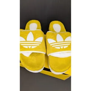 NIB GUCCI x ADIDAS SANDALS SLIDES MAGIC SPONGE GG‎ DEMETRA SIZE 12