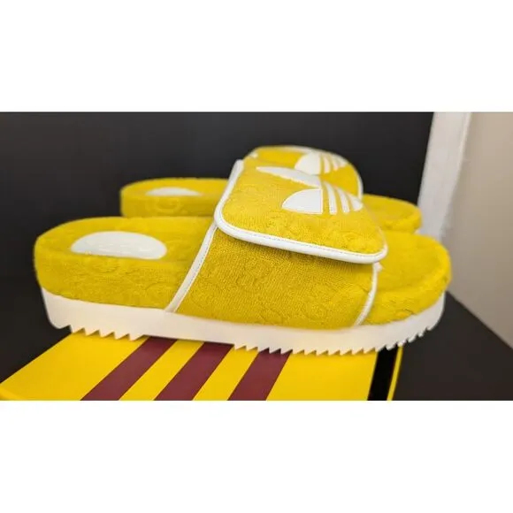 NIB GUCCI x ADIDAS SANDALS SLIDES MAGIC SPONGE GG‎ DEMETRA SIZE 12