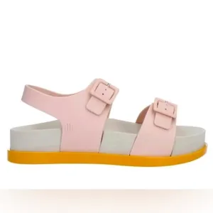 NIB Melissa Wide Platform Women’s Pink Orange and Beige Vegan Sandals