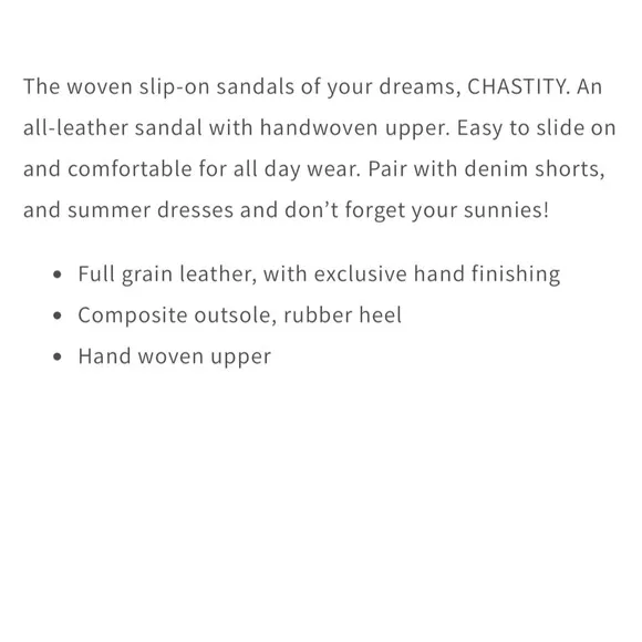 NIB Roan Bed Stu Chastity 8.5 39 Leather Huarache Slide Flat Sandals Almond Oats