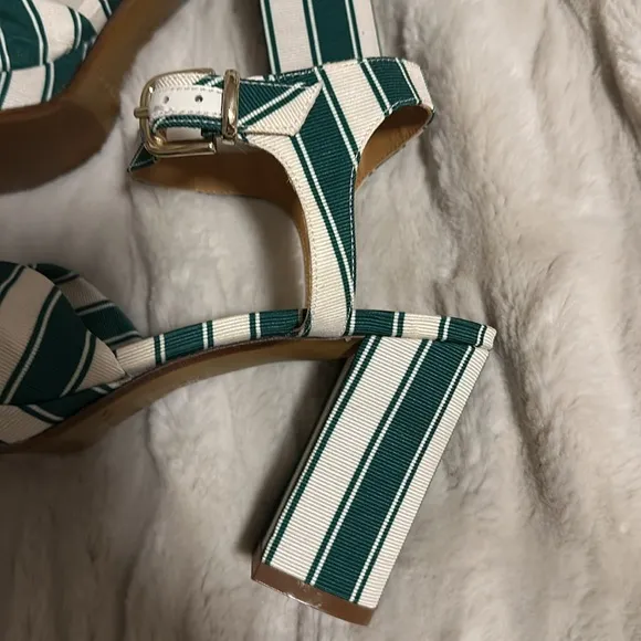 NIB | Sezane Editions ‘Carmela’ High Sandals Green Stripes - Size 8