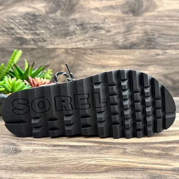 NIB Sorel Roaming Lace 8.5 Slingback Gladiator Flat Leather Sandals White Black