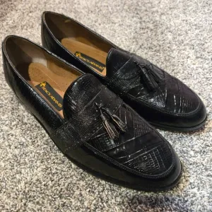 NIB Stacy Adams Carlos Black Leather Tassel Loafers 13