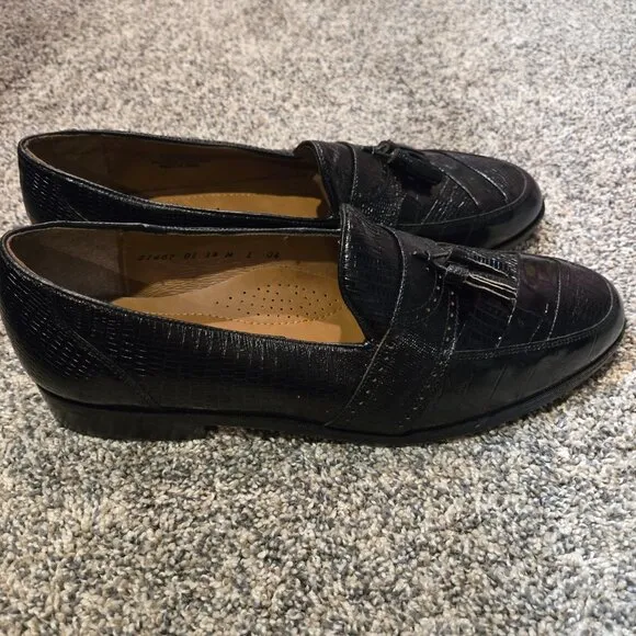 NIB Stacy Adams Carlos Black Leather Tassel Loafers 13