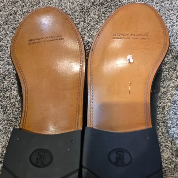 NIB Stacy Adams Carlos Black Leather Tassel Loafers 13