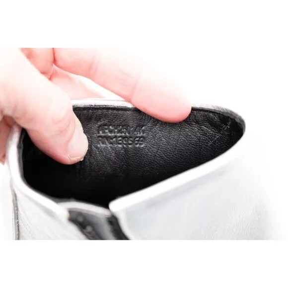 NIB The Kooples Ankle Boots Sz 36 US 6 Silver Leather High Top Stacked Heel