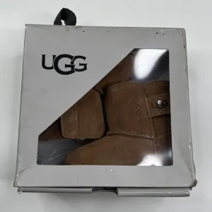 NIB UGG Ikeelan Lamb Skin Baby Boots Size 2-3 Small Brown Slip On