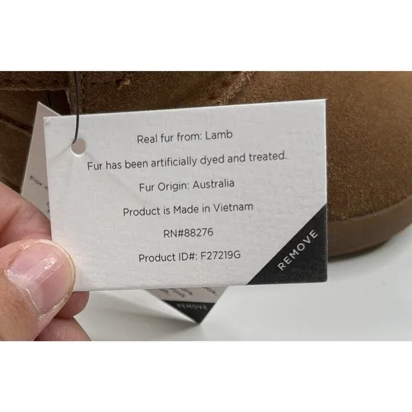 NIB UGG Ikeelan Lamb Skin Baby Boots Size 2-3 Small Brown Slip On