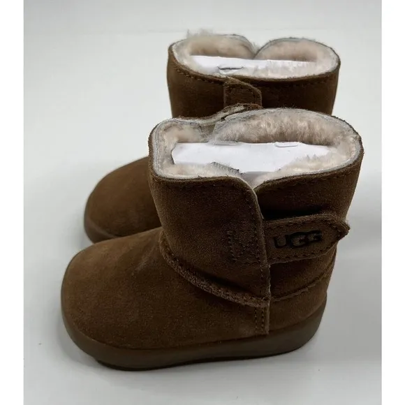NIB UGG Ikeelan Lamb Skin Baby Boots Size 2-3 Small Brown Slip On