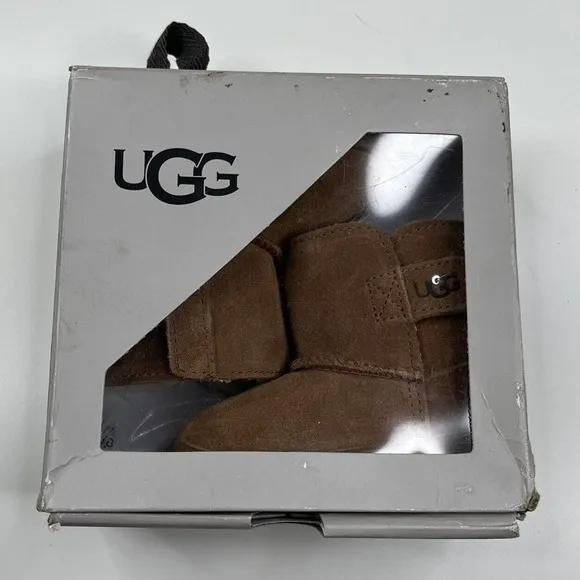 NIB UGG Ikeelan Lamb Skin Baby Boots Size 2-3 Small Brown Slip On