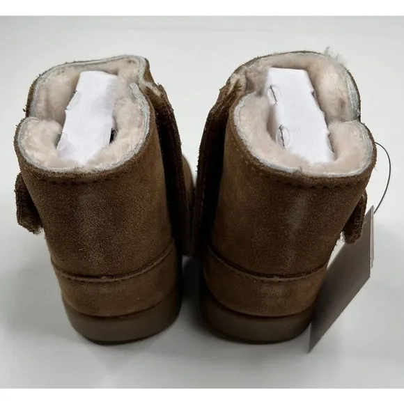 NIB UGG Ikeelan Lamb Skin Baby Boots Size 2-3 Small Brown Slip On