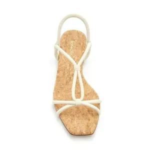 NIB Vince Hazen Women's Flat Leather Sandals Flax White Size 9 M (MSRP $225)