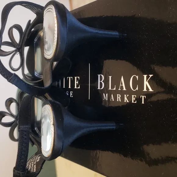 NIB WHBM Contessa Black High Heel Sandals Size 6.5