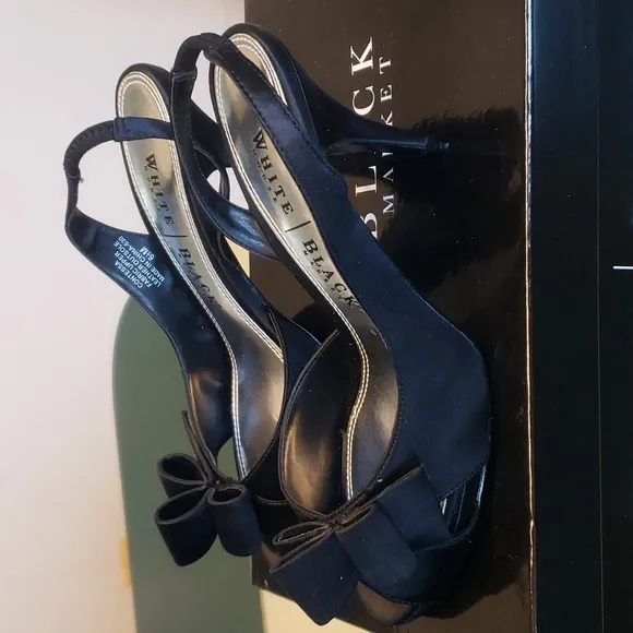 NIB WHBM Contessa Black High Heel Sandals Size 6.5