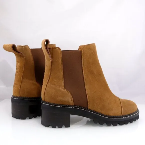 NIB$550 See by Chloé Mallory Suede Leather Lug Sole Chelsea Ankle Boots 42 11.5