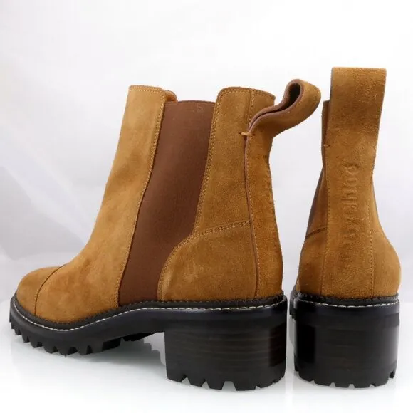 NIB$550 See by Chloé Mallory Suede Leather Lug Sole Chelsea Ankle Boots 42 11.5