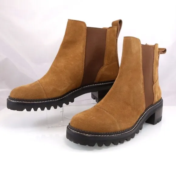 NIB$550 See by Chloé Mallory Suede Leather Lug Sole Chelsea Ankle Boots 42 11.5