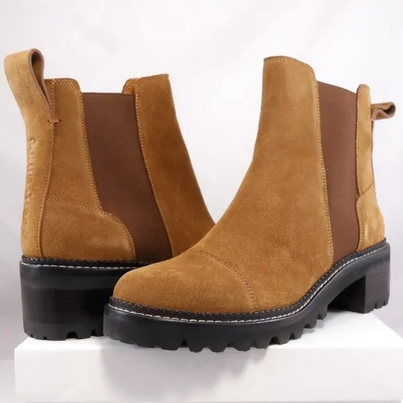NIB$550 See by Chloé Mallory Suede Leather Lug Sole Chelsea Ankle Boots 42 11.5