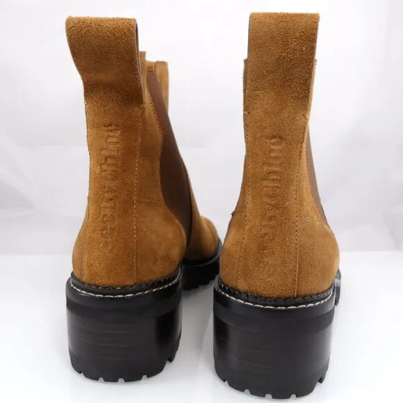 NIB$550 See by Chloé Mallory Suede Leather Lug Sole Chelsea Ankle Boots 42 11.5