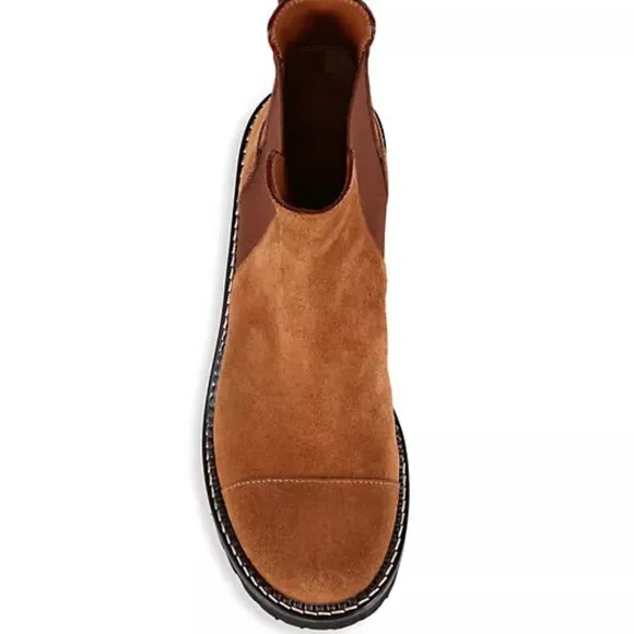 NIB$550 See by Chloé Mallory Suede Leather Lug Sole Chelsea Ankle Boots 42 11.5