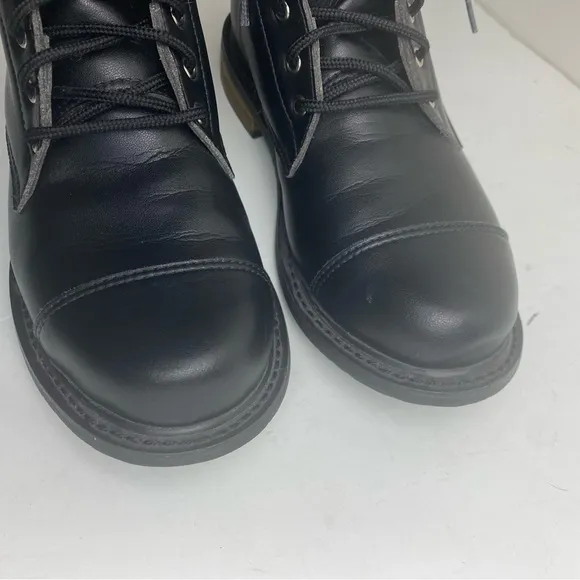 Nicora Sustainable Vegan lace up boots black wood heel American Made sz 6.5