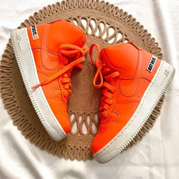 Nike Air Force 1 High Just Do it Pack Orange Sneakers AV7951-800 Size 6.5Y