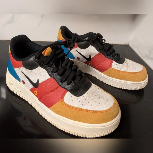 Nike Air Force 1 Low Top PRM Men's Multicolor Leather Sneakers Size 8  MSRP $160