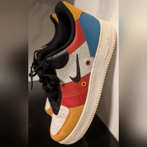 Nike Air Force 1 Low Top PRM Men's Multicolor Leather Sneakers Size 8  MSRP $160