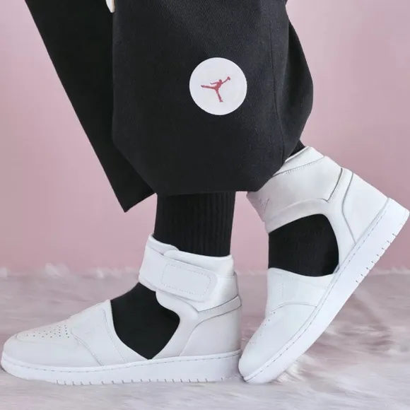 Nike AIR JORDAN 1 Lover XX White/Off White Ankle Strap Sneakers