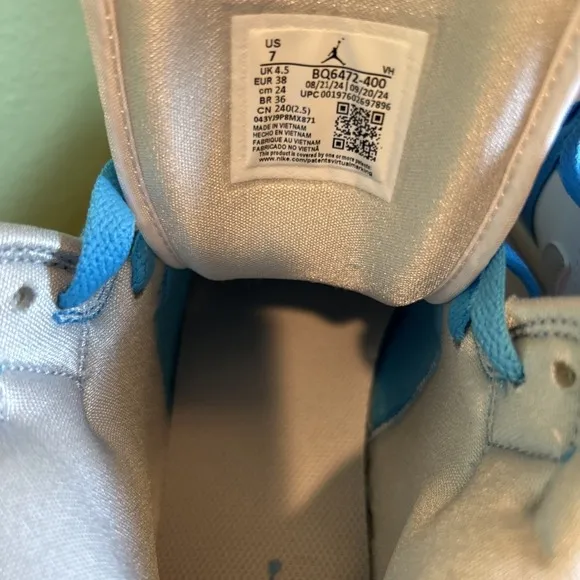 Nike Air Jordan 1 Mid Dark Powder Blue White Grey BQ6472-400 Women's Size 7 New