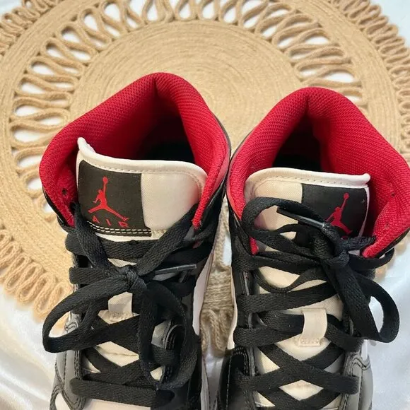 Nike Air Jordan 1 Mid Metallic Red Sneakers Size 7Y/ Women's 8.5