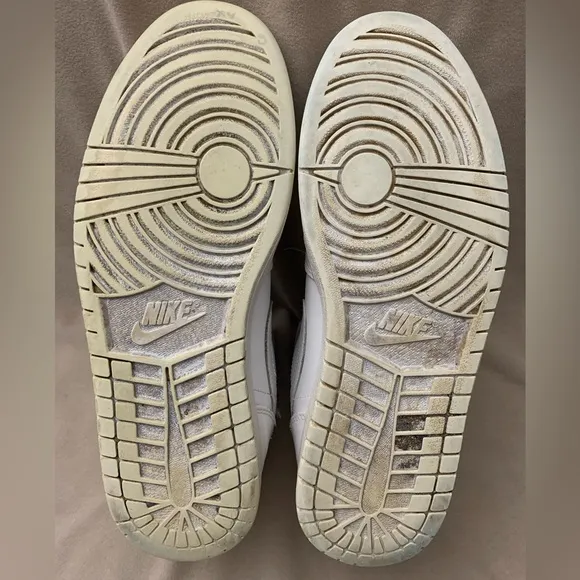 Nike Air Jordan 1 Mid Retro Whiteout Leather Sneakers Men’s Size 11.5