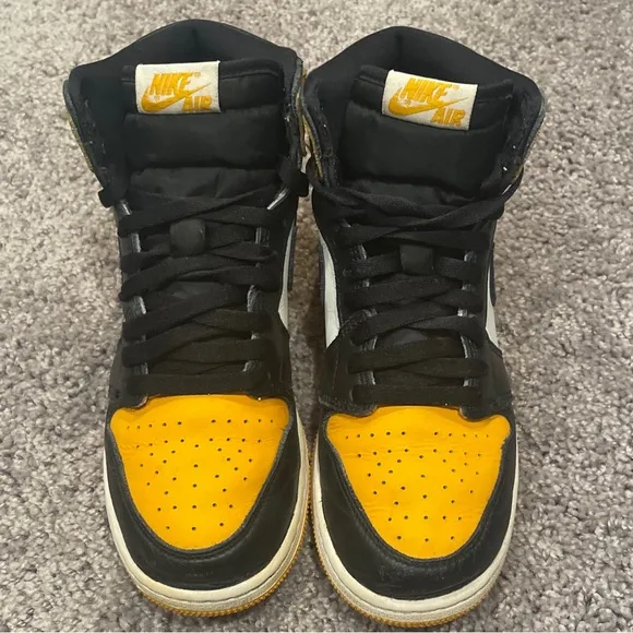 Nike Air Jordan 1 Retro High GS Taxi Yellow Toe Kids Sneakers 6.5Y 575441-711 OG