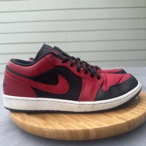 Nike Air Jordan 1 Retro Low Bred Mens Size 13 Red Black Sneakers 2013 553558-001