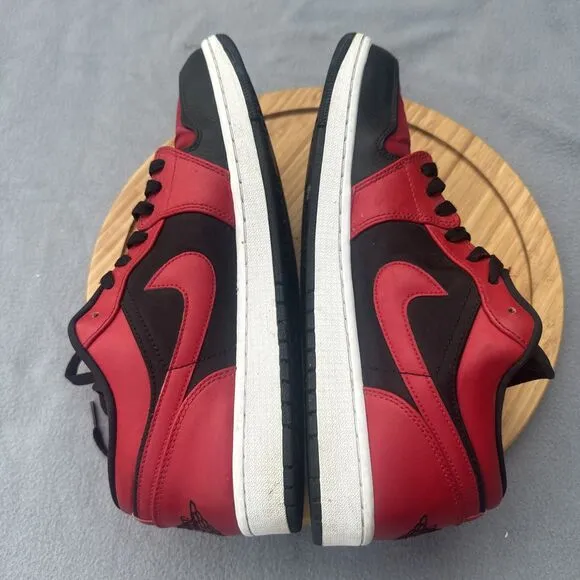 Nike Air Jordan 1 Retro Low Bred Mens Size 13 Red Black Sneakers 2013 553558-001