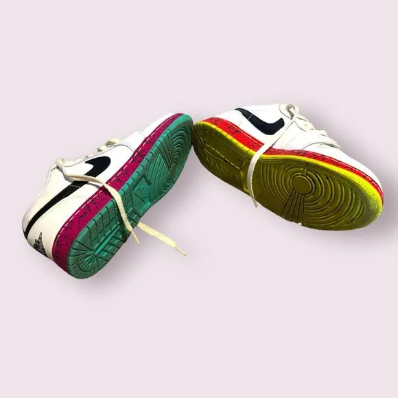 Nike Air Jordan‎ 1 Retro Low GS White Volt Crimson US Size 7Y