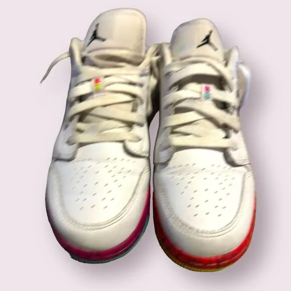 Nike Air Jordan‎ 1 Retro Low GS White Volt Crimson US Size 7Y